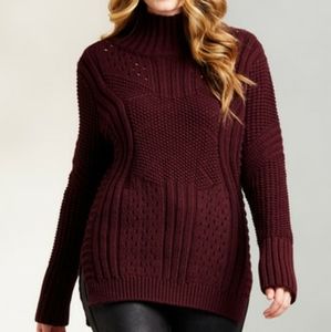 Burgundy knit sweater